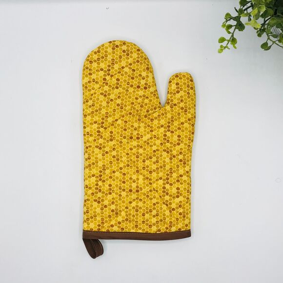 Oven Mitt, Square Potholder, Finger Hot Pad Honeycomb, Baking Gift Set of 3 - Picture 2 of 6